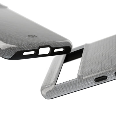 Grey Tough Phone Case for Google Pixel - Chrome Mesh Warp