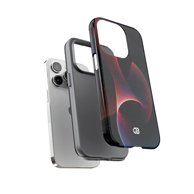Black Tough Phone Case for iPhone - Cobalt Crimson Flux