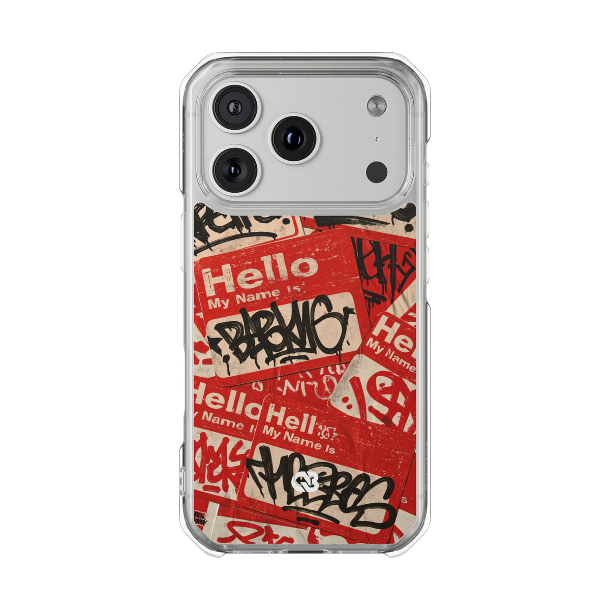 Slap Tag Collage · Clear Impact Magnetic Phone Case for iPhone · Red