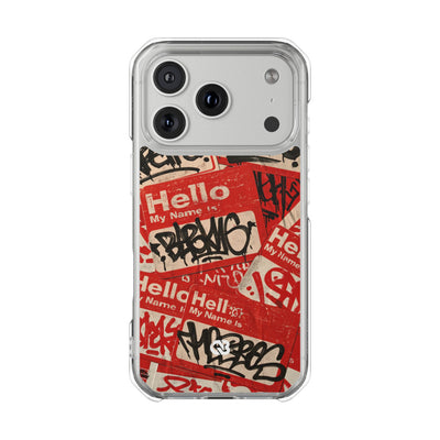Slap Tag Collage · Clear Impact Magnetic Phone Case for iPhone · Red