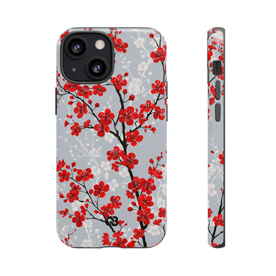 Scarlet Plum Blossom · Tough Phone Case for iPhone · Red
