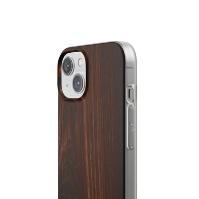 Brown Lite Phone Case for iPhone - Burnished Mahogany Grain