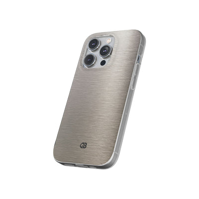 Grey Lite Phone Case for iPhone - Brushed Nickel Linen