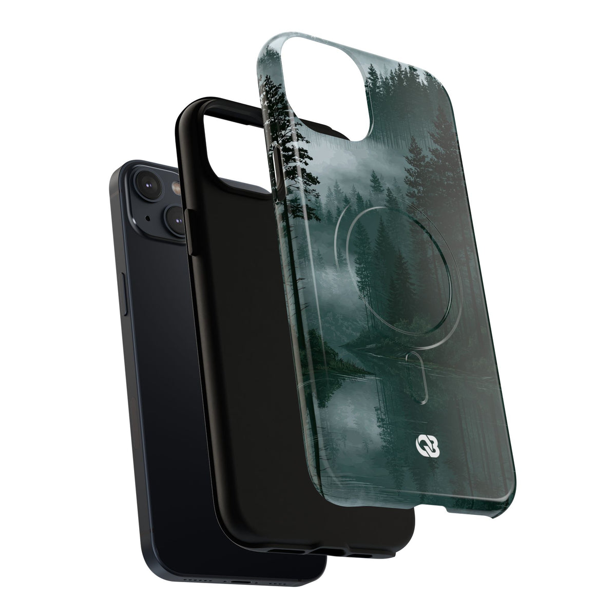 Misty Pine Reflections · Tough 2.0 Magnetic Phone Case for iPhone · Green