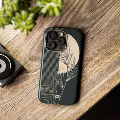 Black Tough Phone Case for iPhone - Obsidian Sand Willow