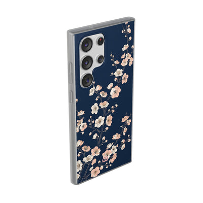 Blue Lite Phone Case for Samsung - Midnight Peach Sakura