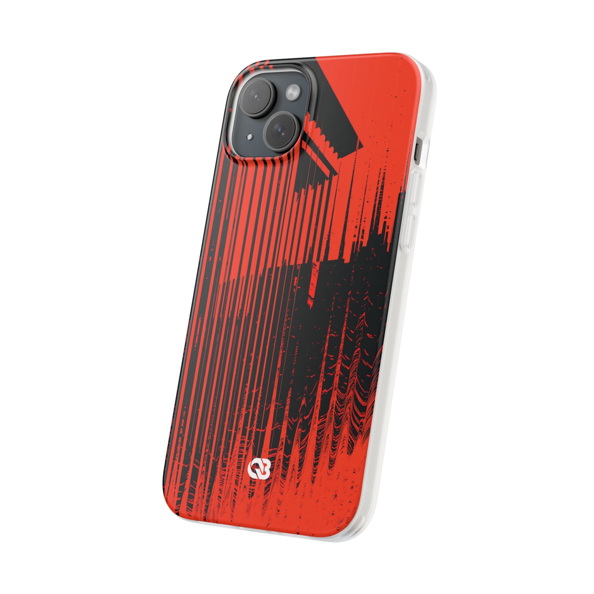 Red Lite Phone Case for iPhone - Crimson Brutalist Distortion