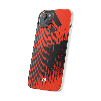 Red Lite Phone Case for iPhone - Crimson Brutalist Distortion
