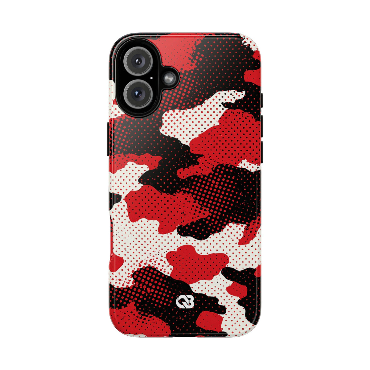 Crimson Halftone Camo · Tough Phone Case for iPhone · Red