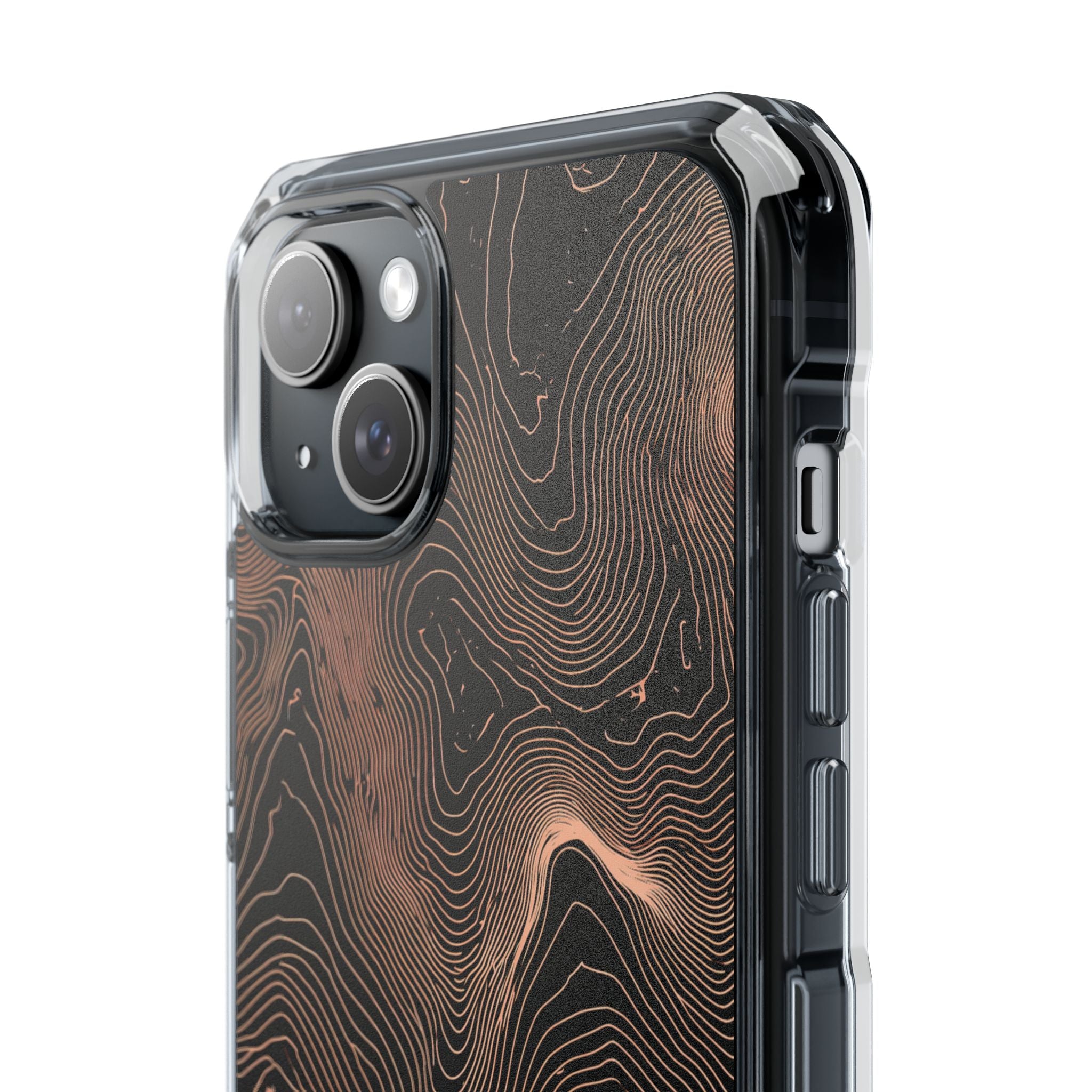 Orange Impact MagSafe Phone Case for iPhone - Salmon Ridge Topo