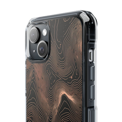 Orange Impact MagSafe Phone Case for iPhone - Salmon Ridge Topo