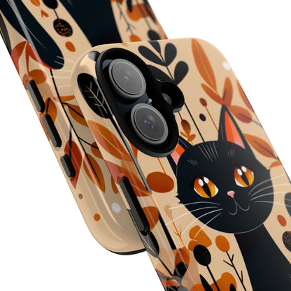 Black Cat Glow iPhone 16 Case - Tough