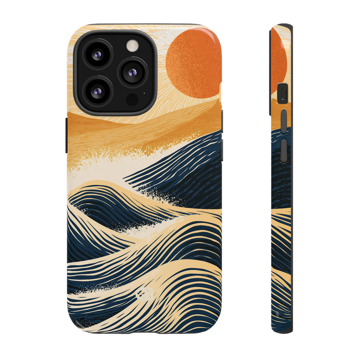 Golden Horizon Waves · Tough Phone Case for iPhone · Blue
