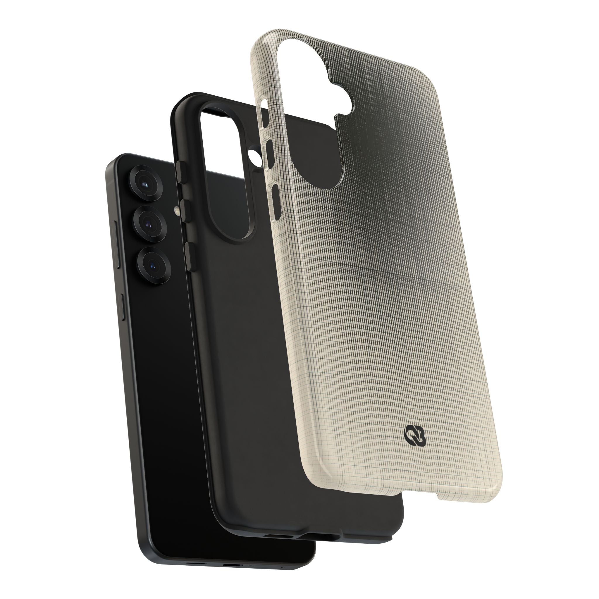 Beige Tough Phone Case for Samsung - Carbon Screen Grid