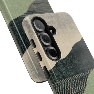 Green Tough Phone Case for Samsung - Moss Ridge Grain