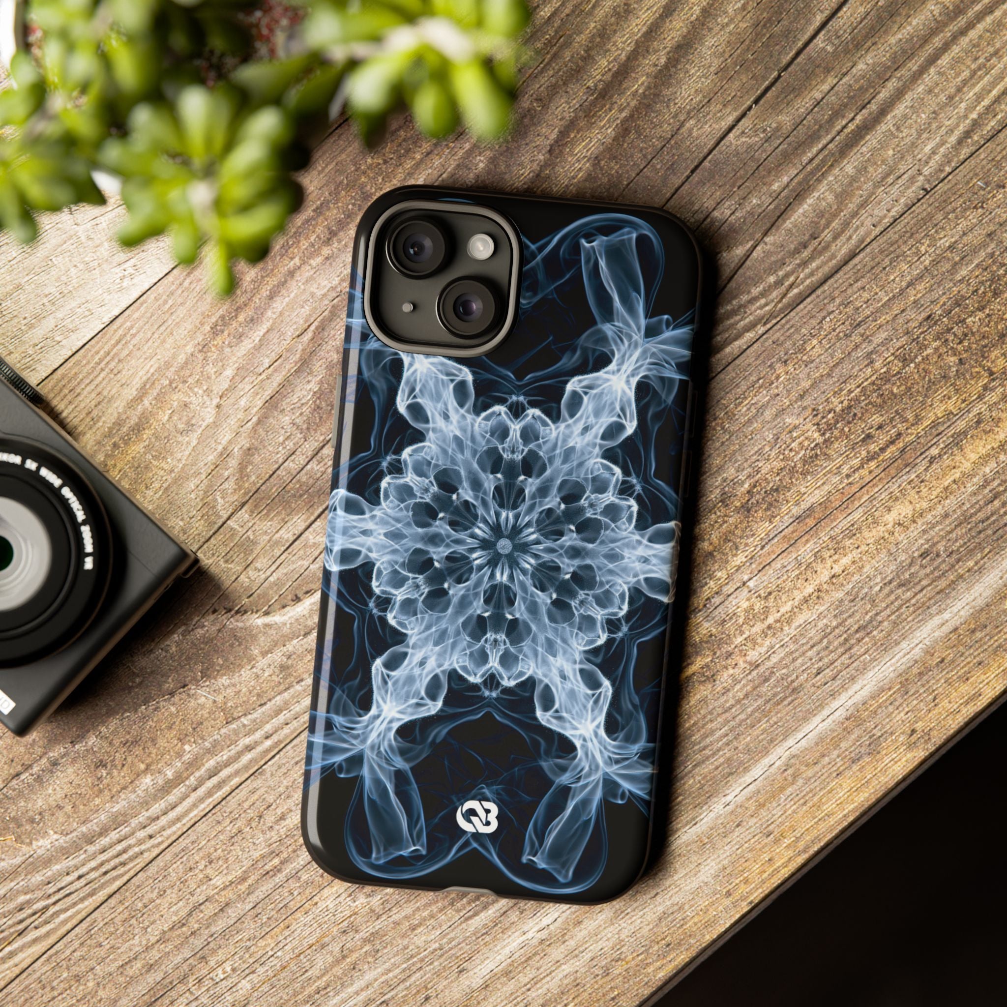 Blue Tough Phone Case for iPhone - Glacial Smoke Crown
