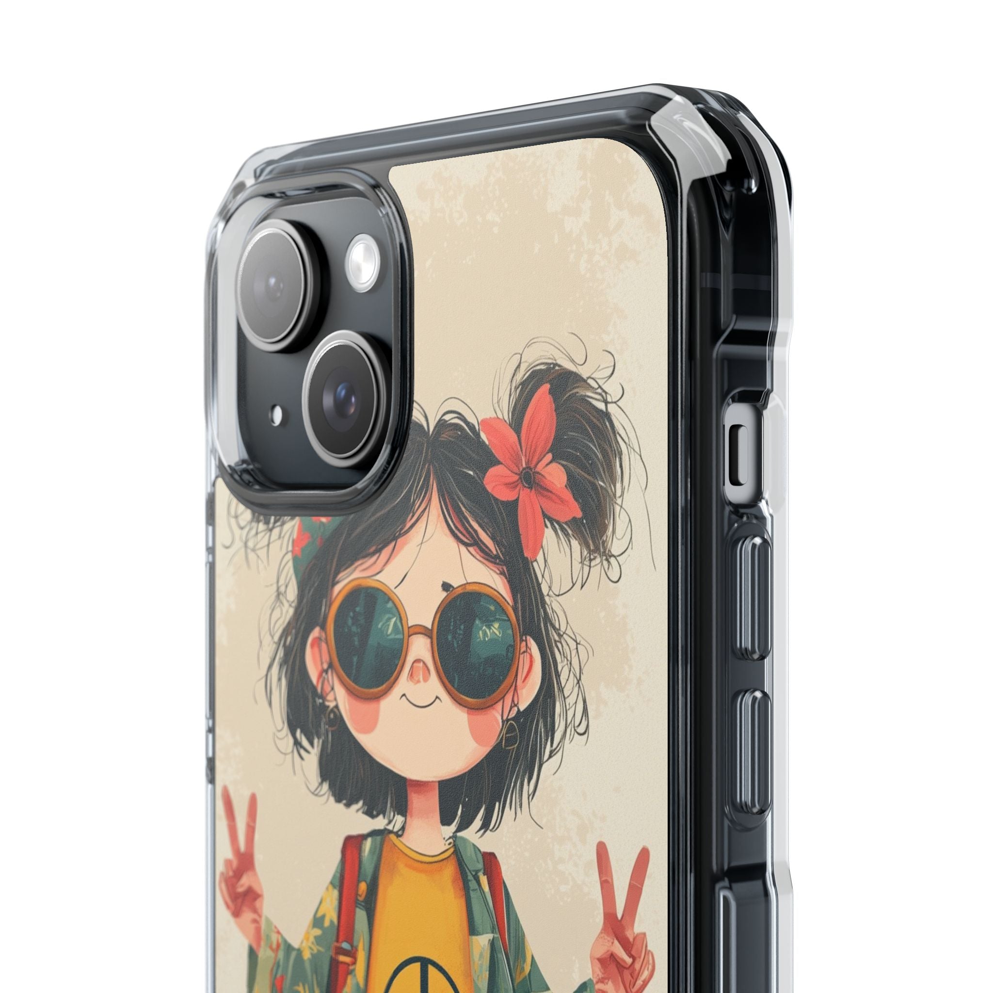 Retro Peace Girl · Impact Hoesje voor iPhone · Magsafe