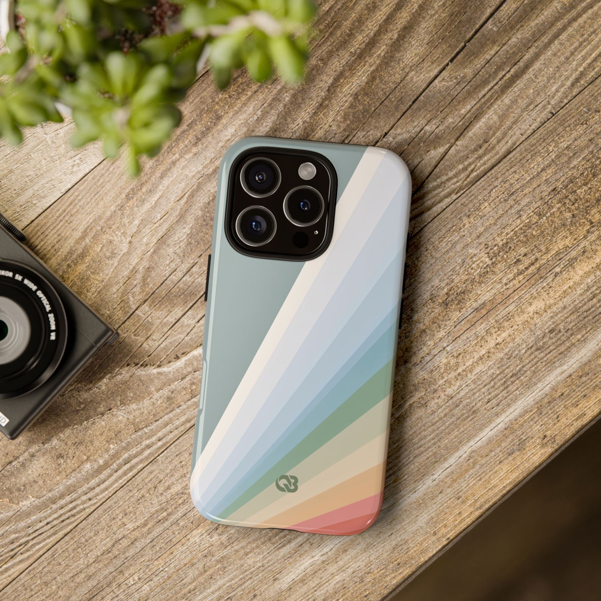 Green Tough Phone Case for iPhone - Sage Prism Beam