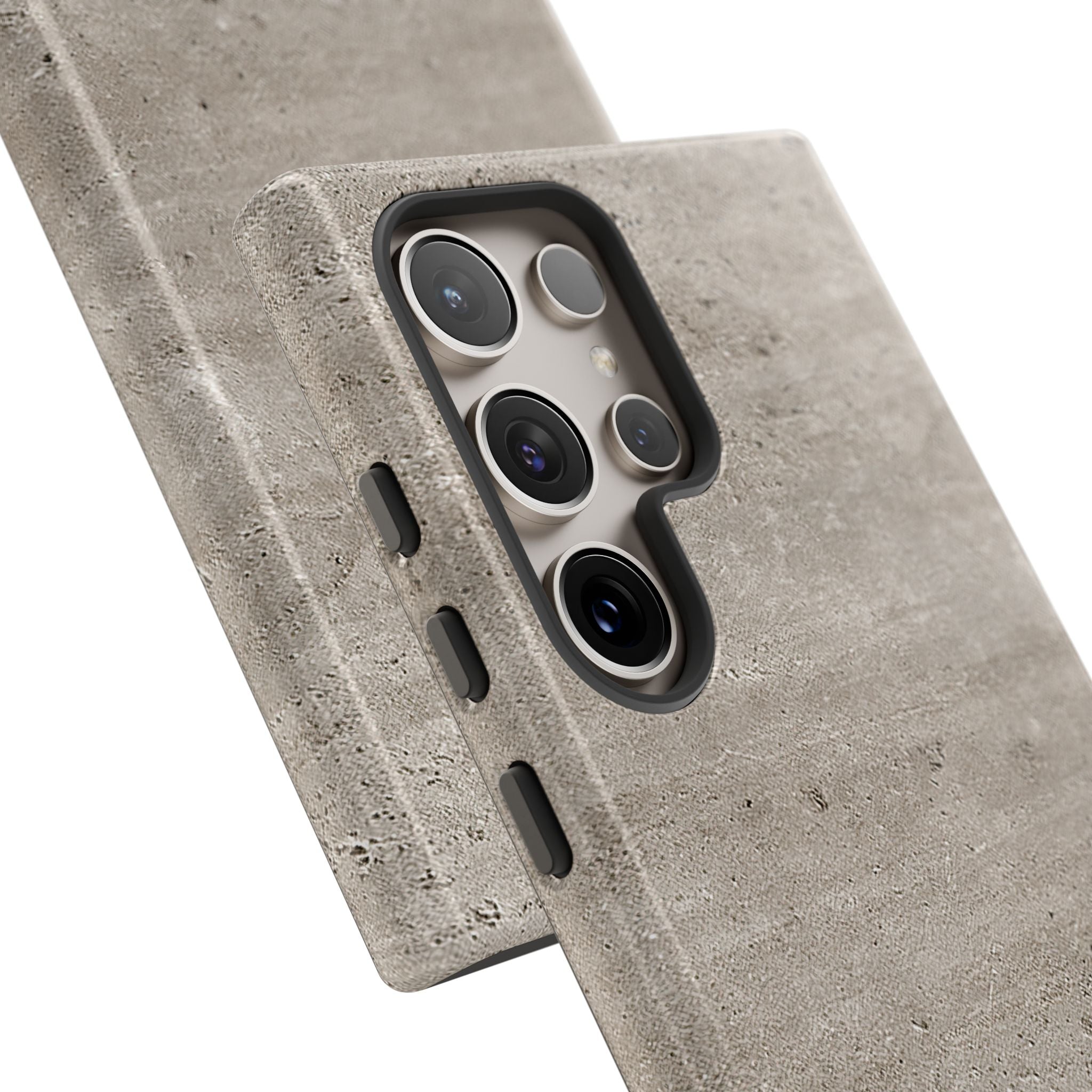 Grey Tough Phone Case for Samsung - Brutalist Stone Grit
