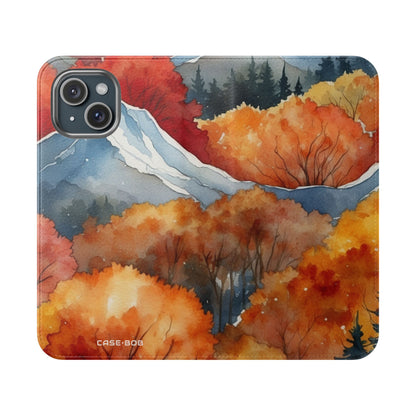 Snowcapped Ember Mountains - iPhone 15 Case - Wallet
