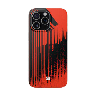 Red Lite Phone Case for iPhone - Crimson Brutalist Distortion
