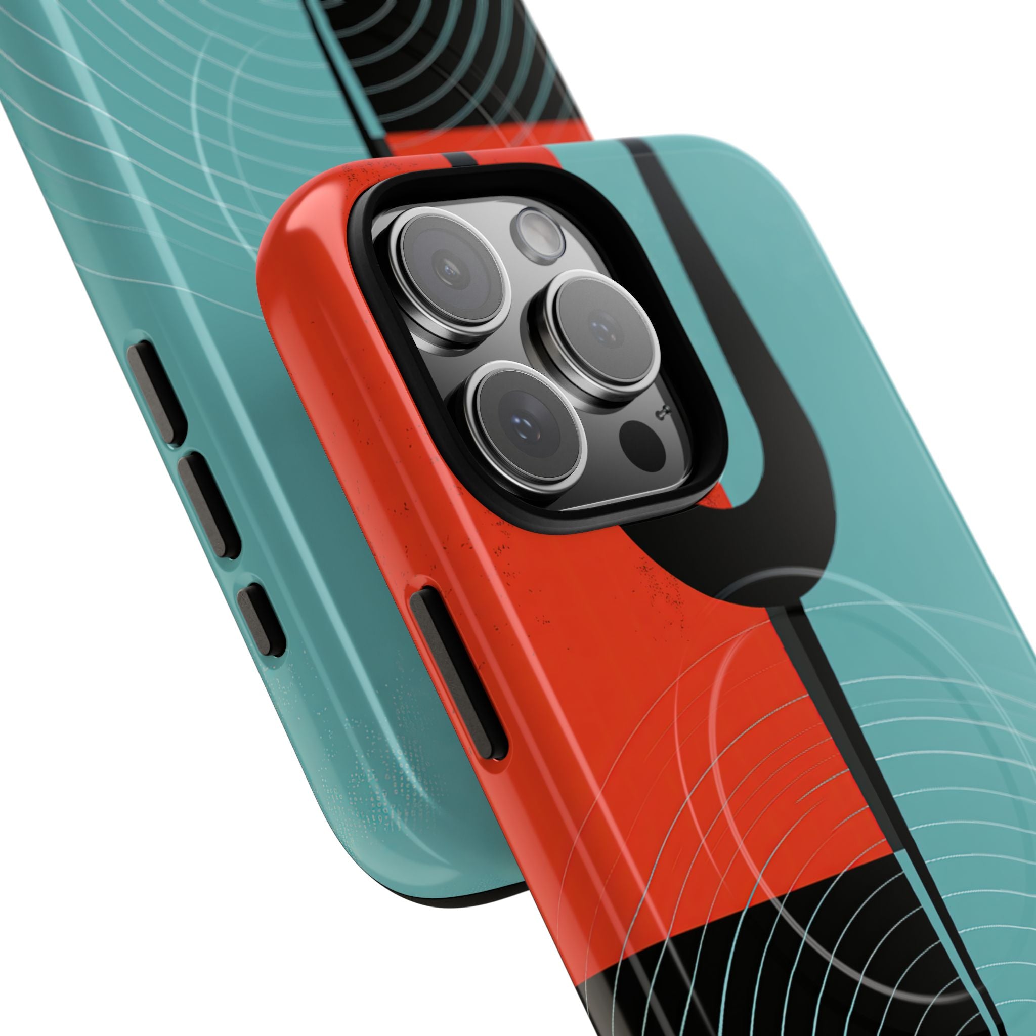 Teal Tough 2.0 Magsafe Phone Case for iPhone - Sonic Static Split