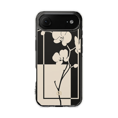 Beige Impact MagSafe Phone Case for iPhone - Nocturnal Orchid Frame