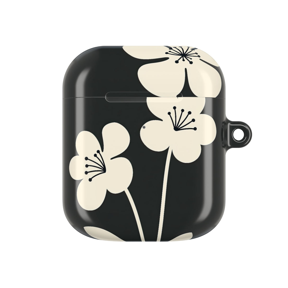 Nordic Blossom · Hard Case for AirPods & AirPods Pro · Black