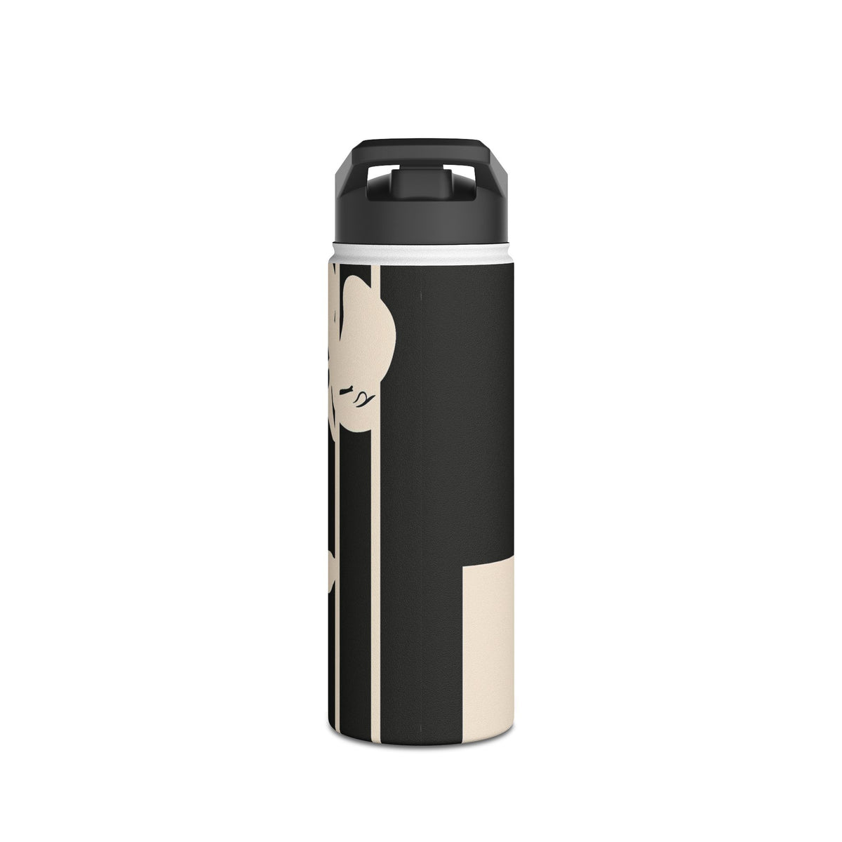 Geometric Orchid Bloom · Insulated Water Bottle · Black