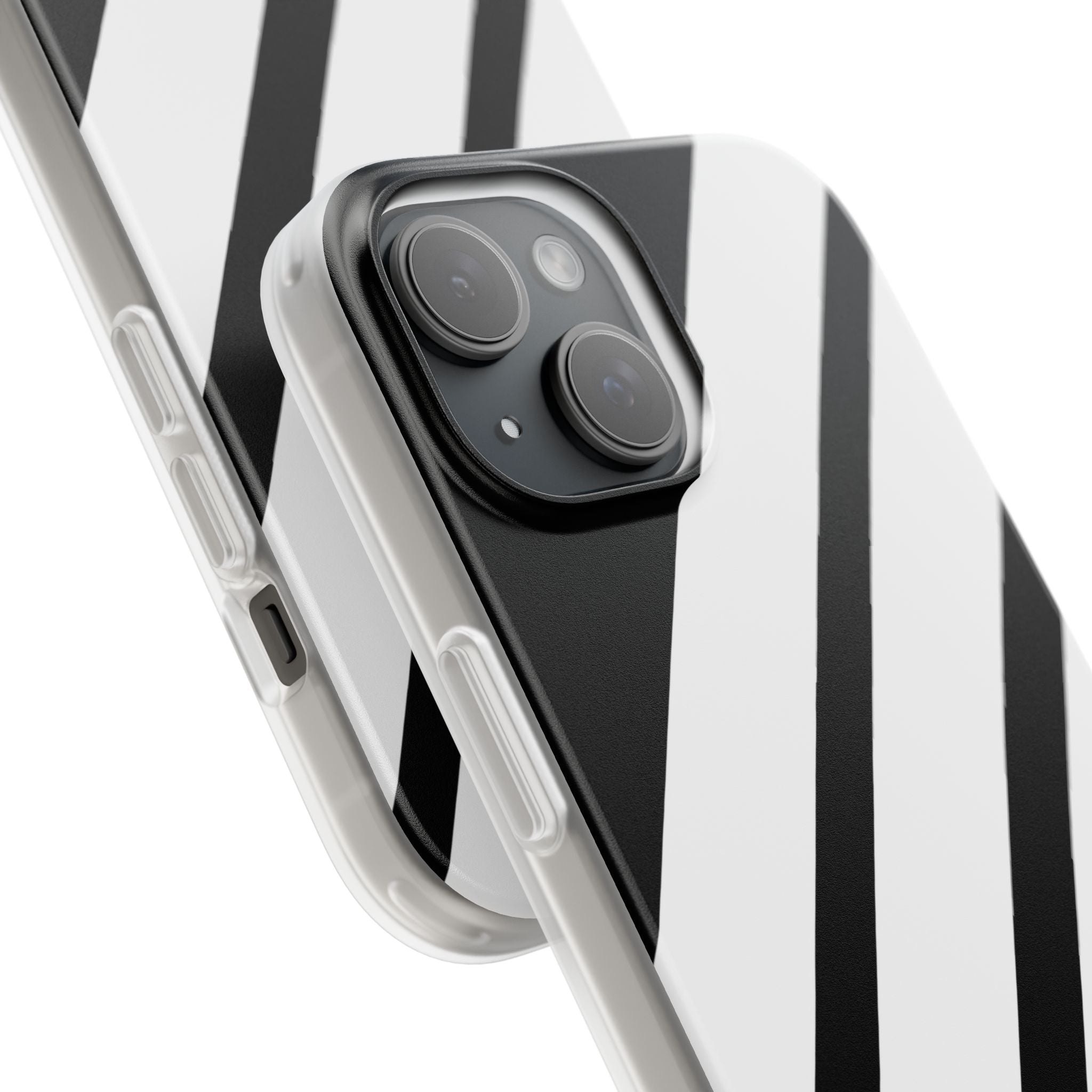 Obsidian White Bars · Soft Handyhülle für iPhone