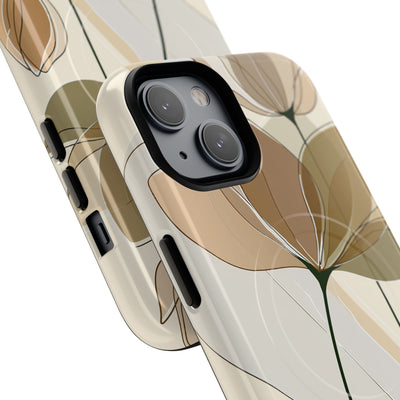 Beige Tough 2.0 Magsafe Phone Case for iPhone - Muted Ochre Petals