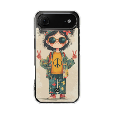 Retro Peace Girl · Impact Hoesje voor iPhone · Magsafe
