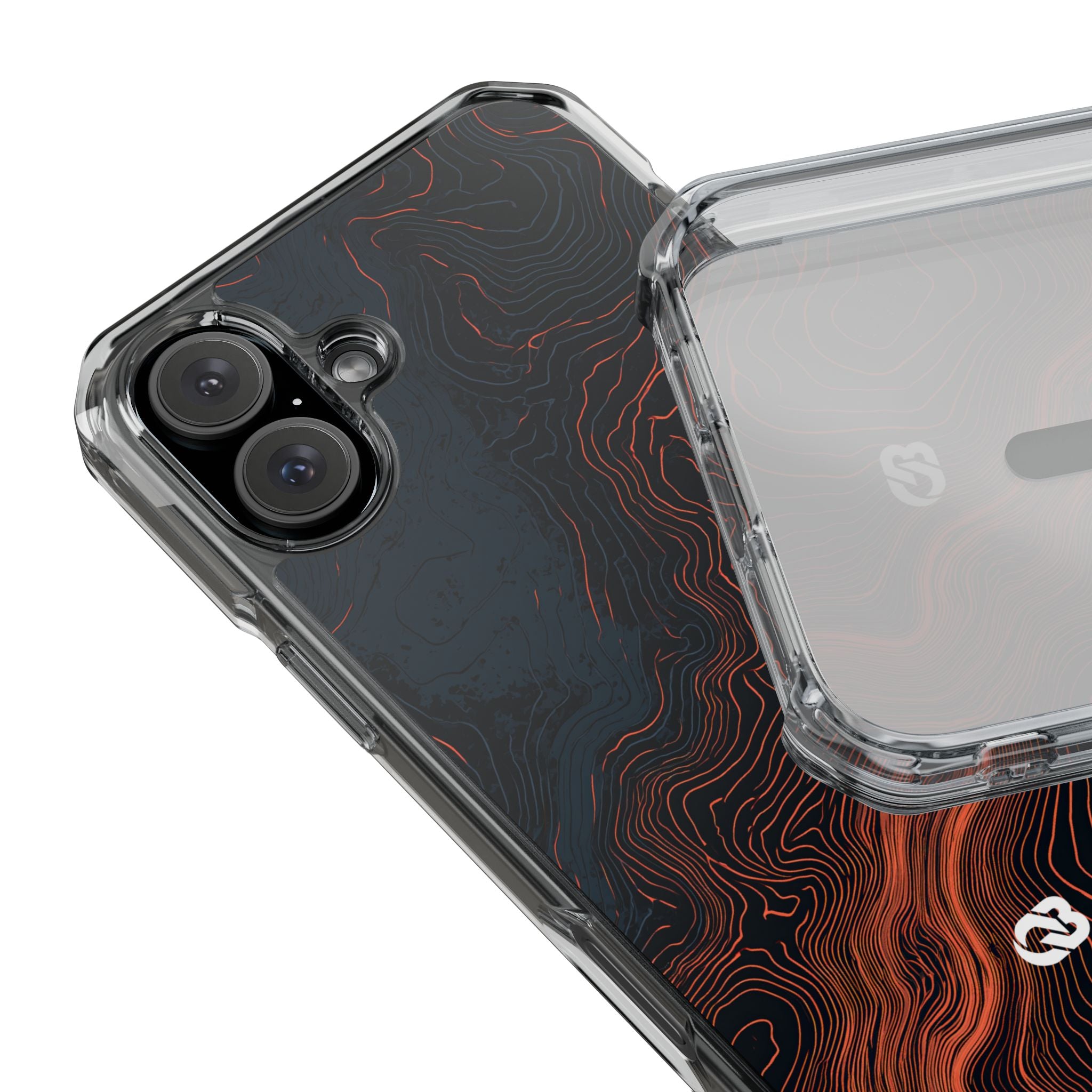 Black Impact MagSafe Phone Case for iPhone - Volcanic Basalt Map