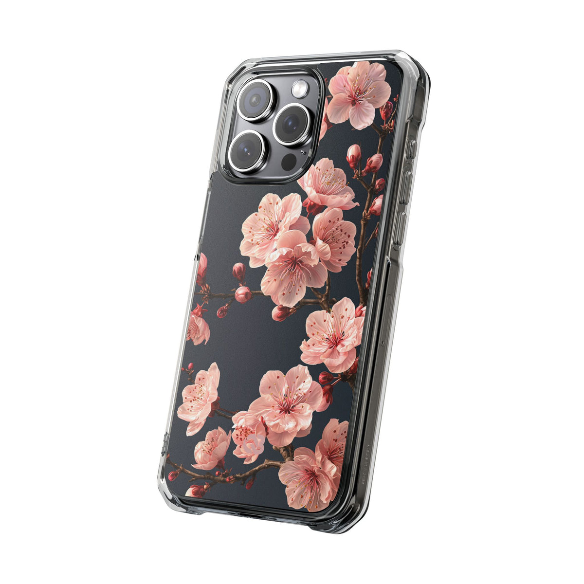 Midnight Sakura Bloom · Clear Impact Magnetic Phone Case for iPhone · Pink