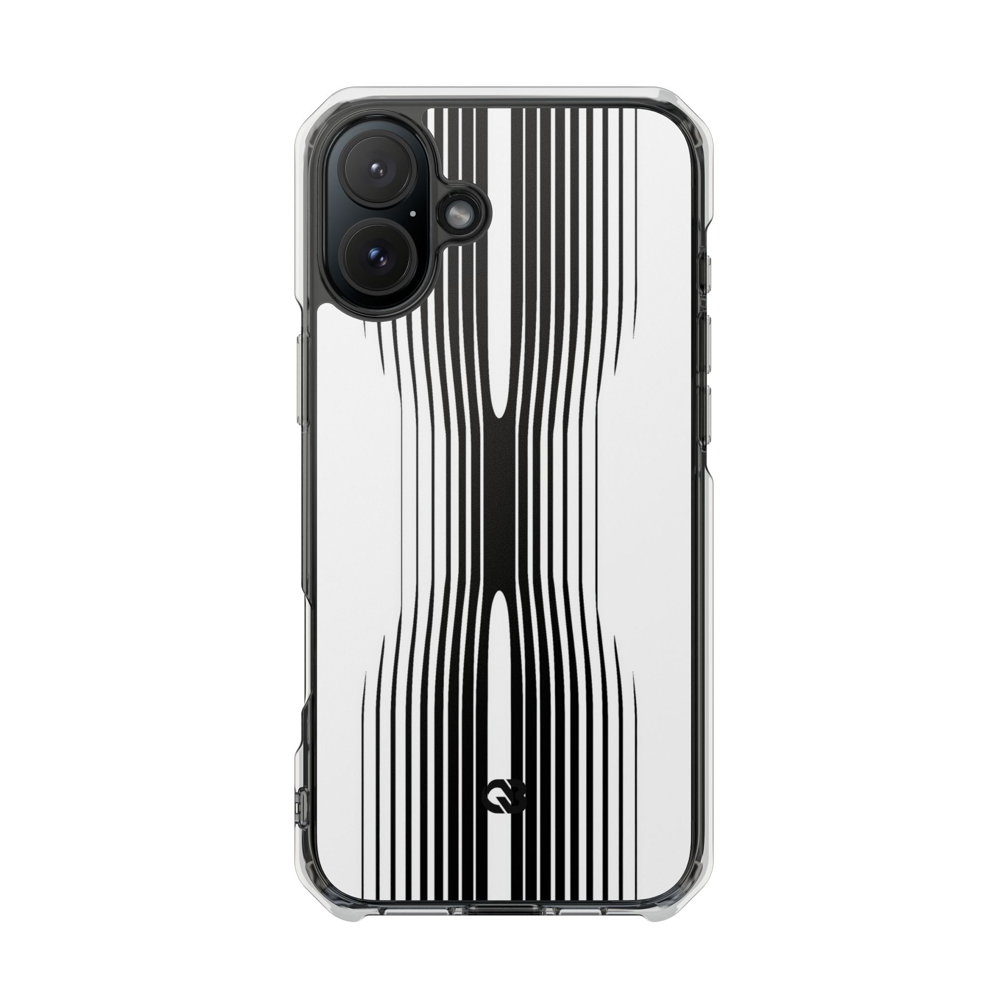 White Impact MagSafe Phone Case for iPhone - Kinetic Mono Distortion