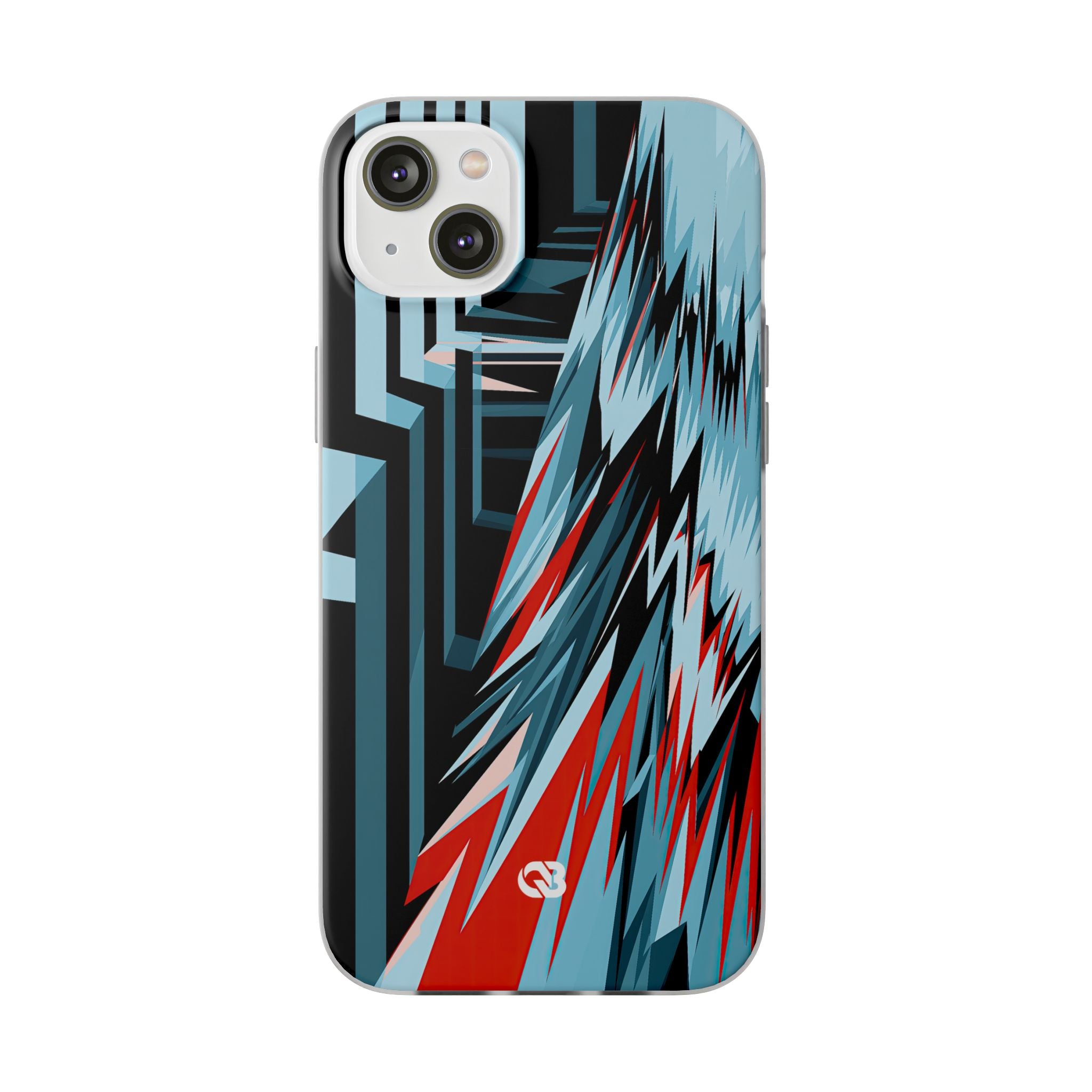 Blue Lite Phone Case for iPhone - Glitch Peak Cyan