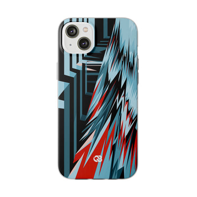 Blue Lite Phone Case for iPhone - Glitch Peak Cyan