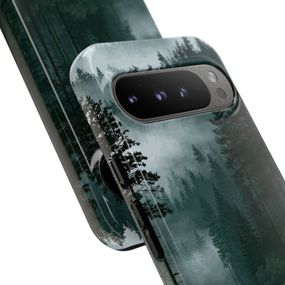 Green Tough Phone Case for Google Pixel - Misty Evergreen Mirror