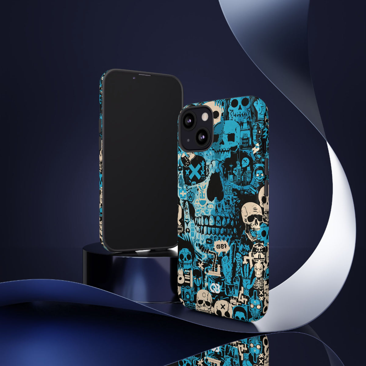 Electric Skull Graffiti · Tough Phone Case for iPhone · Blue