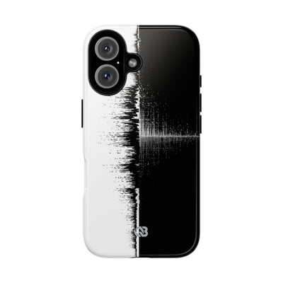Black Tough Phone Case for iPhone - Static Signal Split