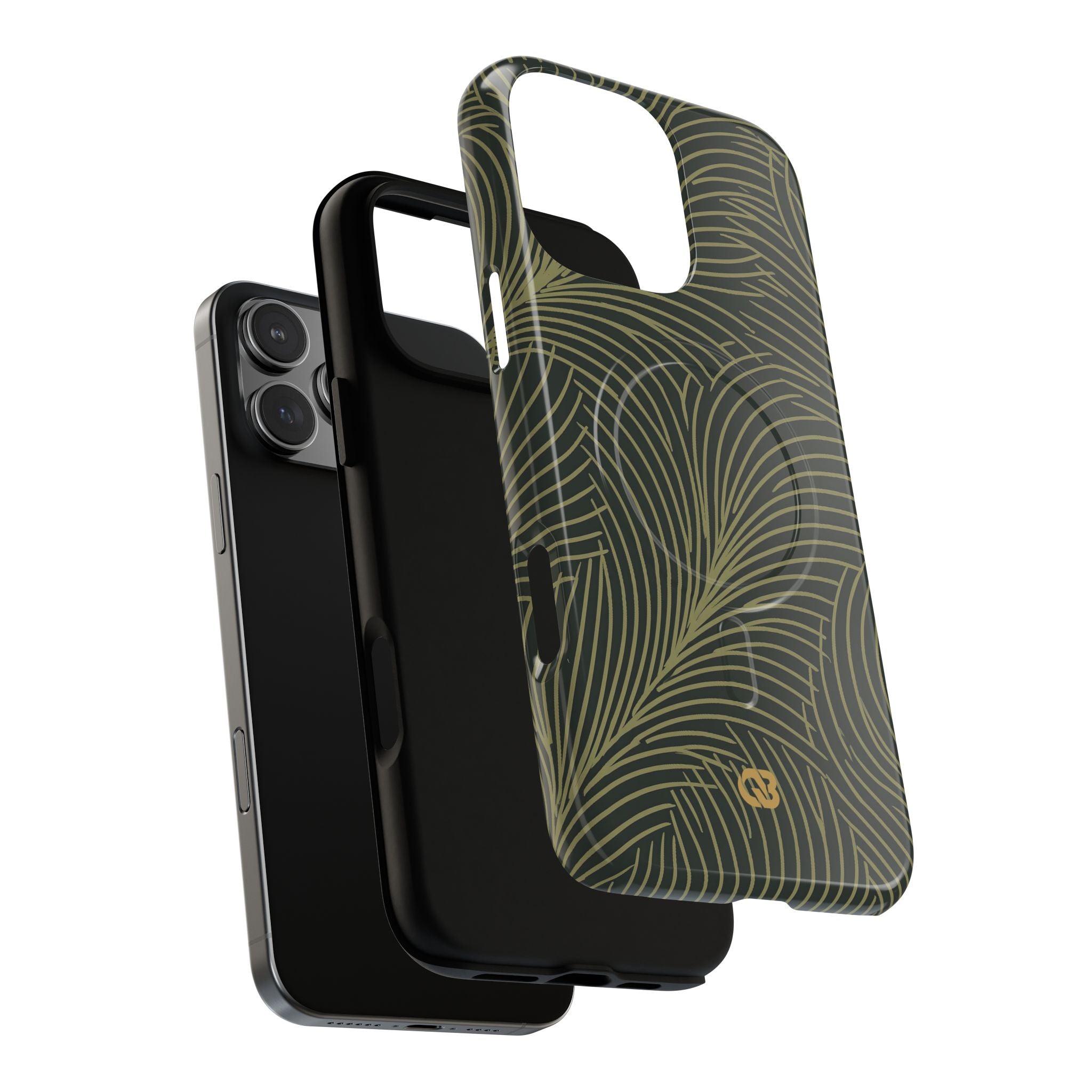 Green Tough 2.0 Magsafe Phone Case for iPhone - Dark Olive Plume