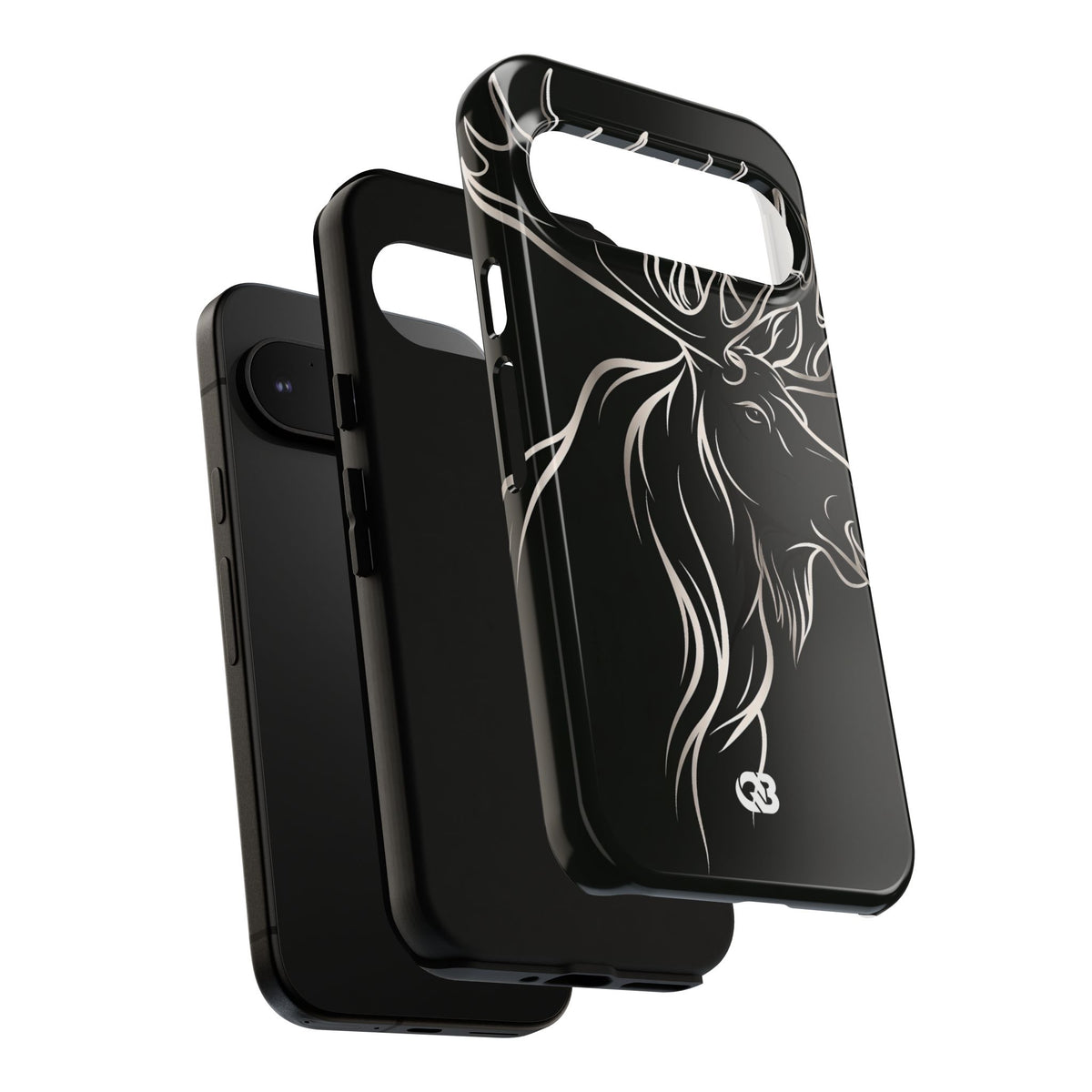 Nordic Moose Contour · Tough Phone Case for Pixel ·  Black