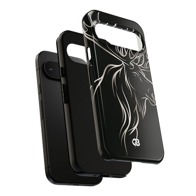 Nordic Moose Contour · Tough Phone Case for Pixel ·  Black