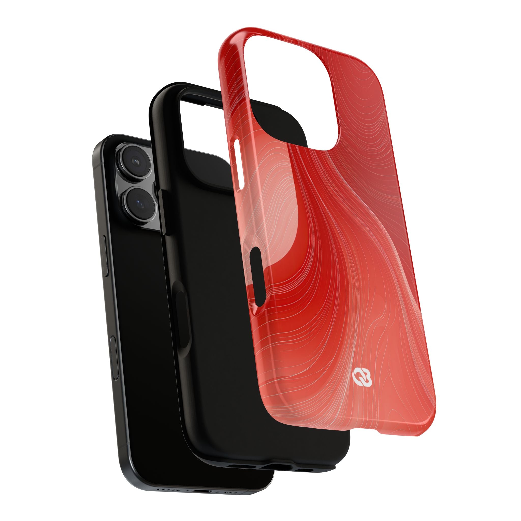 Red Tough Phone Case for iPhone - Crimson Silk Strands