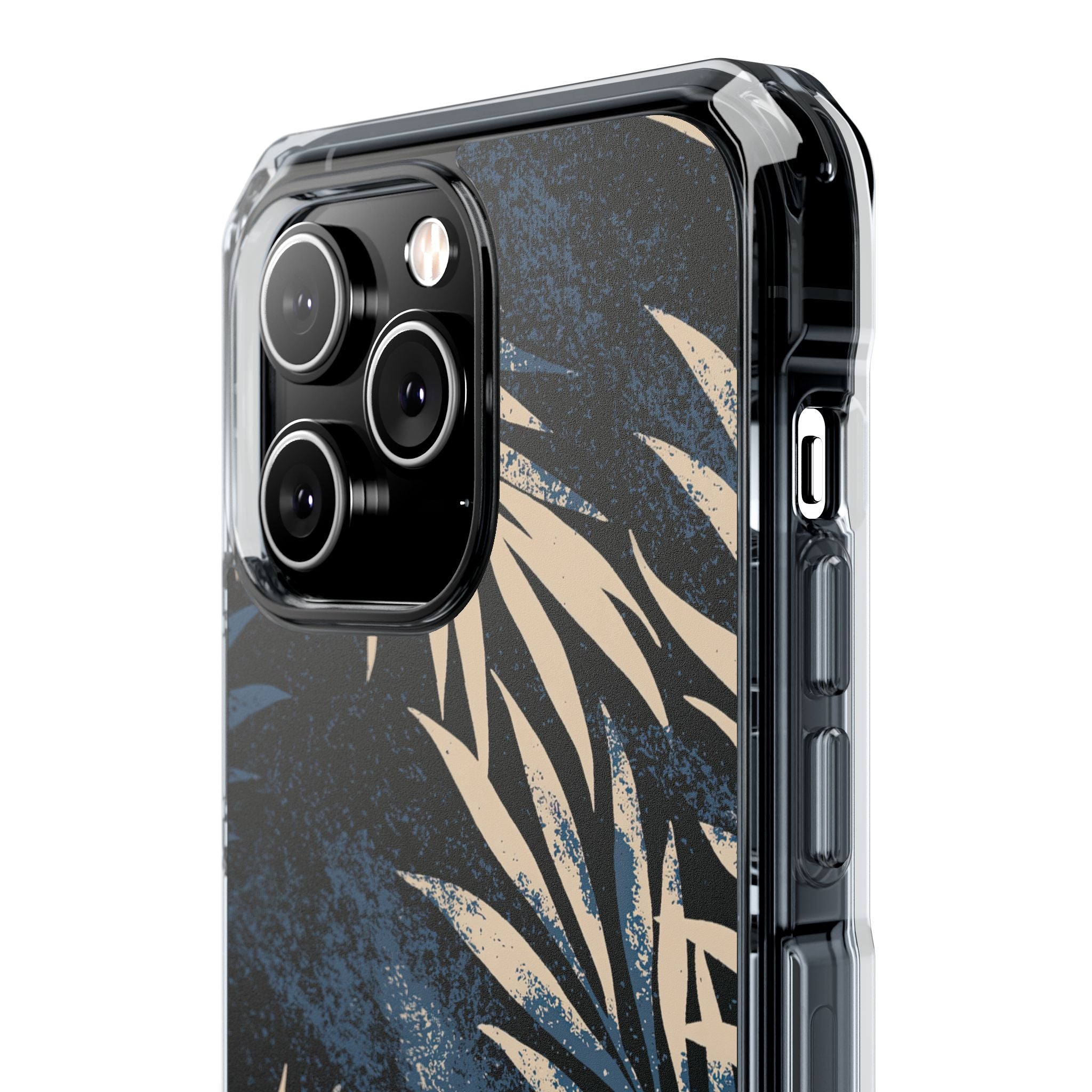 Blue Impact MagSafe Phone Case for iPhone - Midnight Indigo Palm