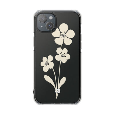 Black Impact MagSafe Phone Case for iPhone - Obsidian Cream Bloom