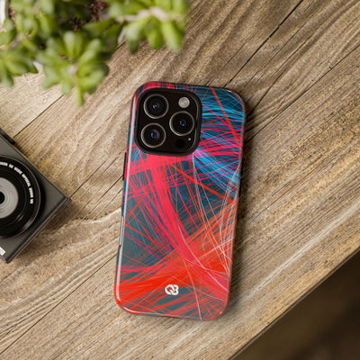 Neon Fiber Stream · Tough Phone Case for iPhone · Red