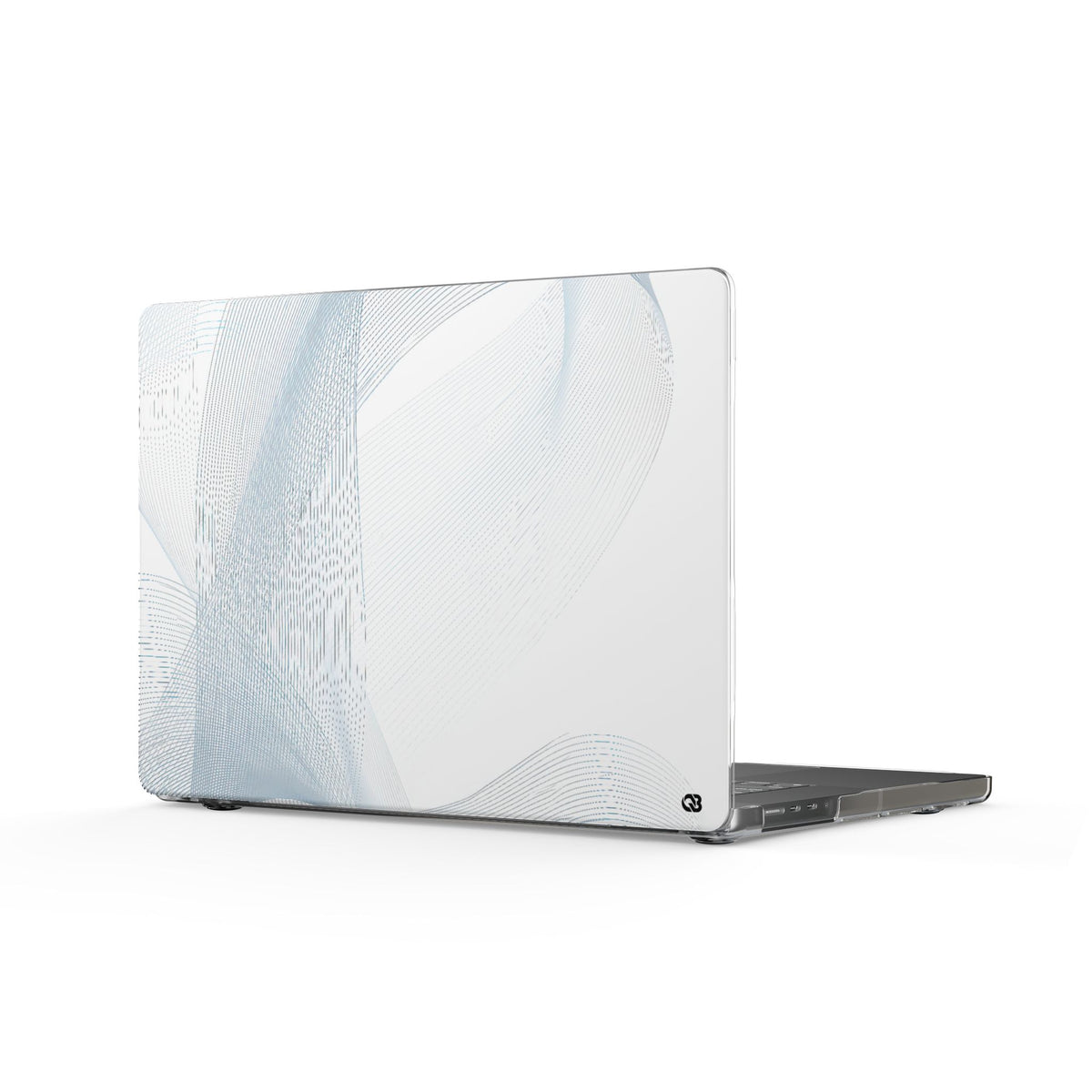 Glacial Contour Waves · Clear Hard Case for MacBook · White