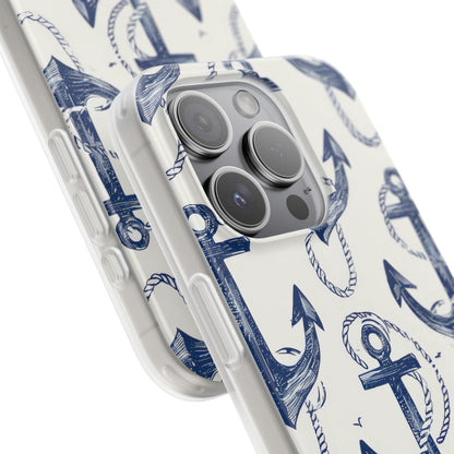 Navy Ankerlus iPhone 15 Pro Cover - Zacht