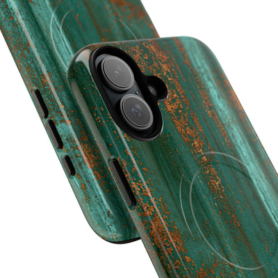 Teal Tough 2.0 Magsafe Phone Case for iPhone - Verdigris Copper Siding